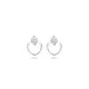 oorknoppen zirkonia 10,5 mm zilver gerhodineerd