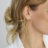 oorknoppen zirkonia halo zilver gerhodineerd - Afbeelding 2