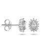 oorknoppen zirkonia halo zilver gerhodineerd - Afbeelding 3