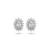 oorknoppen zirkonia halo zilver gerhodineerd
