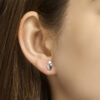 oorknoppen zirkonia zilver gerhodineerd - Afbeelding 2