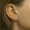 oorknoppen zirkonia zilver gerhodineerd - Afbeelding 2