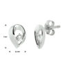 oorknoppen zirkonia zilver gerhodineerd - Afbeelding 3