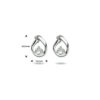 oorknoppen zirkonia zilver gerhodineerd - Afbeelding 4