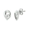 oorknoppen zirkonia zilver gerhodineerd