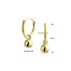 oorringen met hangers bolletjes 14K geelgoud - Afbeelding 2