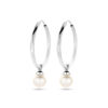 oorringen parel 35 mm zilver gerhodineerd