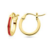 oorringen rood emaille 1 micron zilver verguld (geel) - Afbeelding 3