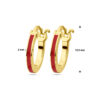 oorringen rood emaille 1 micron zilver verguld (geel) - Afbeelding 4