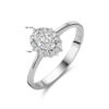 ring zirkonia halo zilver gerhodineerd - Afbeelding 2