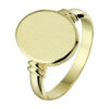 graveerring massief mat gediamanteerd 14K geelgoud