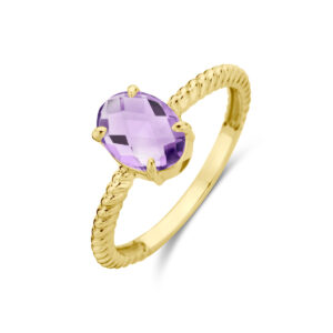 ring amethist 14K geelgoud