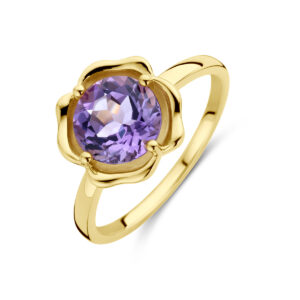 ring amethist 14K geelgoud