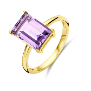 ring amethist 14K geelgoud