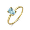 ring blauw topaas 14K geelgoud
