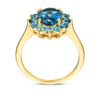ring blauw topaas en london blue topaas 14K geelgoud - Afbeelding 3