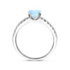 ring blauw topaas en zirkonia zilver gerhodineerd - Afbeelding 2