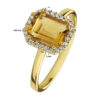 ring citrien en diamant 0.10ct h si 14K geelgoud - Afbeelding 3
