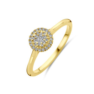 ring diamant 0.15ct h si 14K geelgoud