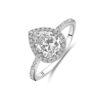 ring druppel zirkonia zilver gerhodineerd