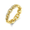 ring flexibele schakel en diamant 0.24ct h si 14K geelgoud