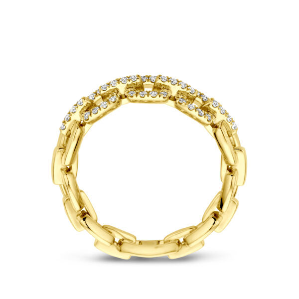 ring flexibele schakel en diamant 0.24ct h si 14K geelgoud - Afbeelding 3