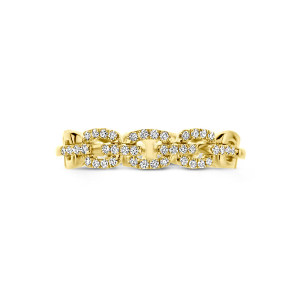 ring flexibele schakel en diamant 0.24ct h si 14K geelgoud - Afbeelding 4