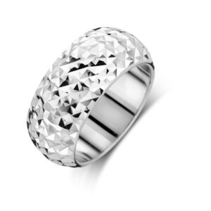 ring gediamanteerd zilver gerhodineerd