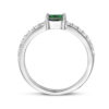 ring groen en wit zirkonia zilver gerhodineerd - Afbeelding 2