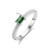 ring groen en wit zirkonia zilver gerhodineerd - Afbeelding 3