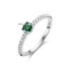 ring groen en wit zirkonia zilver gerhodineerd - Afbeelding 3
