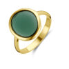 ring groen toermalijn kwarts 14K geelgoud
