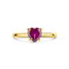ring hart rhodoliet 14K geelgoud - Afbeelding 4