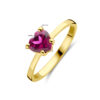 ring hart rhodoliet 14K geelgoud - Afbeelding 5