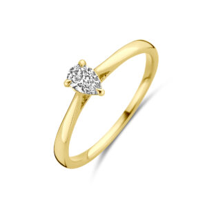 ring lab grown diamant 0.25ct h si 14K geelgoud