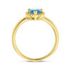 ring london blue topaas en diamant 0.08ct h si halo 14K geelgoud - Afbeelding 3