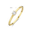 ring met geboortesteen zirkonia april 14K geelgoud - Afbeelding 3