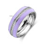ring paars emaille en zirkonia zilver gerhodineerd - Afbeelding 4