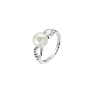 ring parel en zirkonia zilver gerhodineerd