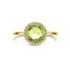 ring peridot en diamant 0.09ct h si 14K geelgoud - Afbeelding 4