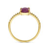 ring robijn en zirkonia 14K geelgoud - Afbeelding 3