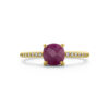 ring robijn en zirkonia 14K geelgoud - Afbeelding 4