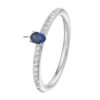 ring saffier en diamant 0.12ct h si 14K witgoud - Afbeelding 3