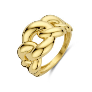ring schakel 14K geelgoud