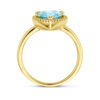 ring sky blue topaas en diamant 0.12ct h si halo 14K geelgoud - Afbeelding 3