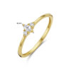 ring trilogie zirkonia 14K geelgoud - Afbeelding 3