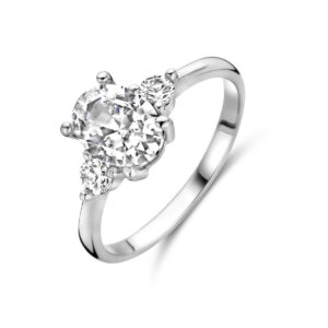 ring trilogie zirkonia zilver gerhodineerd