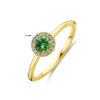 ring tsavoriet en diamant 0.05ct h si 14K geelgoud - Afbeelding 5