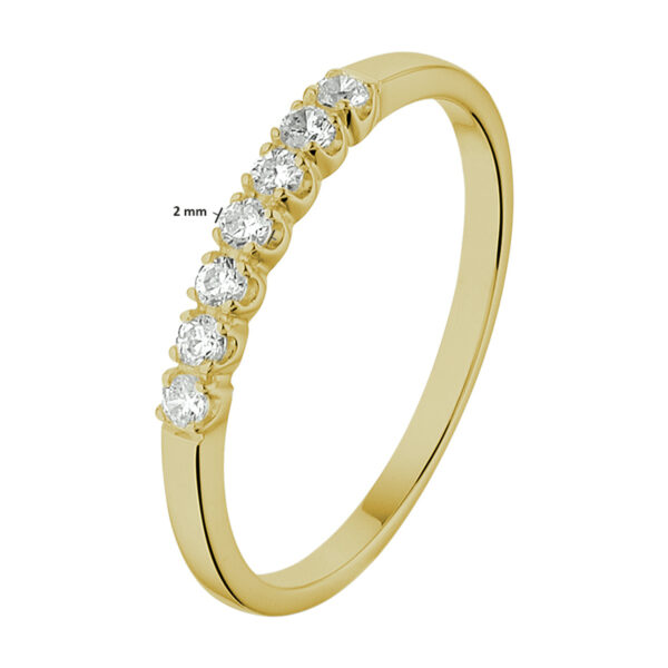 ring zirkonia 14K geelgoud - Afbeelding 2