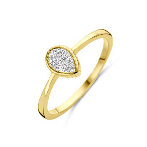 ring zirkonia 14K geelgoud